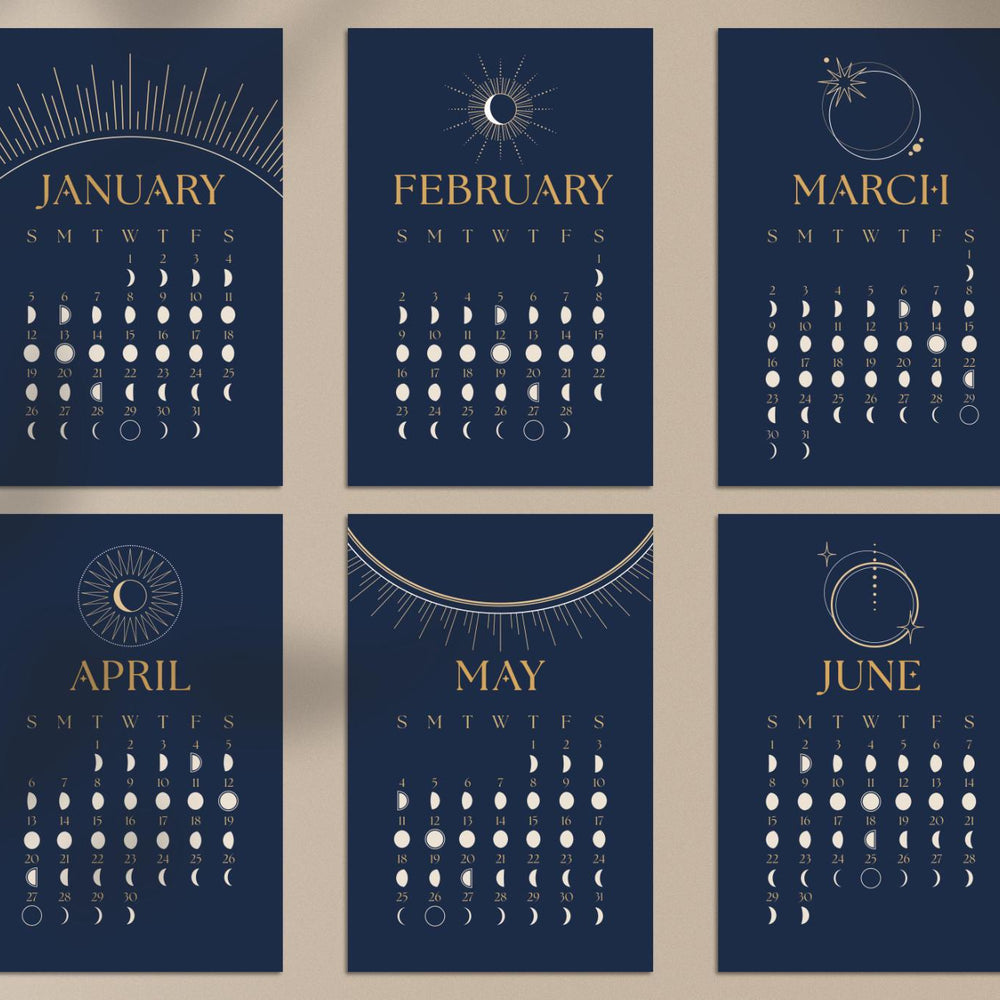 
                      
                        2025 Moon Phases Illustrated Calendar, Celestial Wall Art,
                      
                    