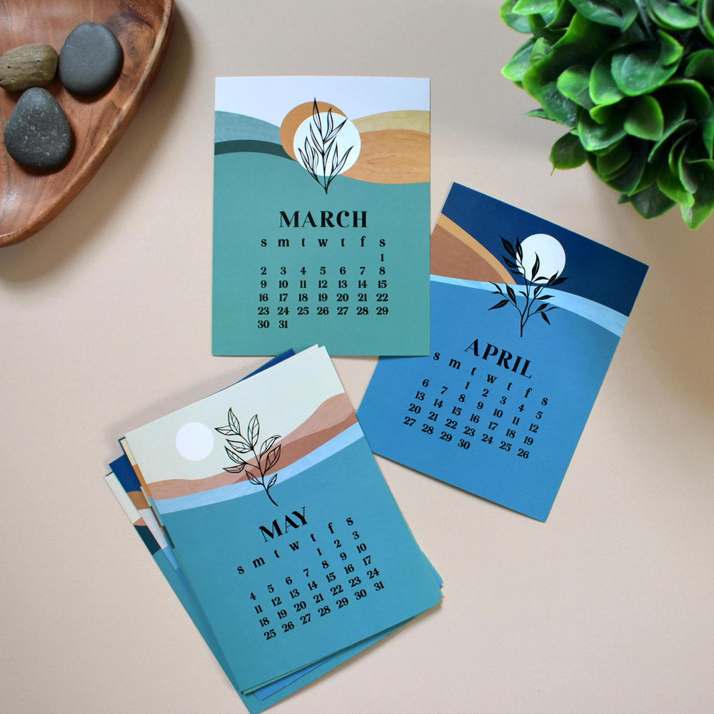 
                      
                        2025 Boho Landscape Illustrated Art Desk Calendar Cards, Thoughtful Gift For Nature Lovers,
                      
                    