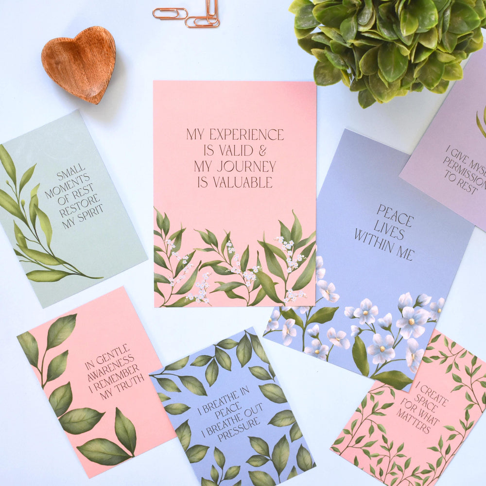 
                      
                        Printable Mindfulness Affirmation Cards & Self Care Journal for Anxiety Relief and Emotional Support
                      
                    