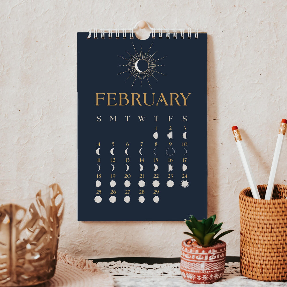 
                      
                        2024 Moon Phase Calendar, Celestial Wall Art, Small Wall Calendar,
                      
                    