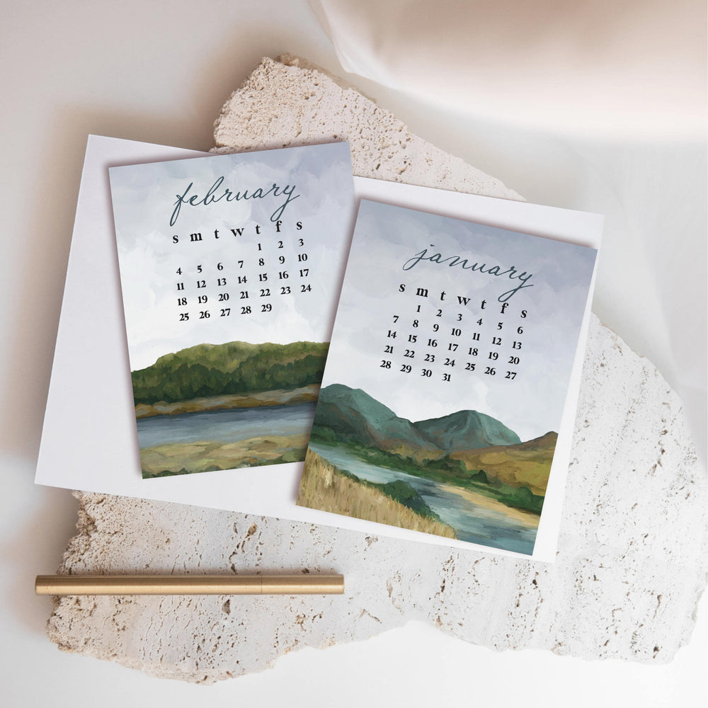 
                      
                        2024 Landscape Art Desk Calendar, Illustrated Calendar, Housewarming Gift,
                      
                    