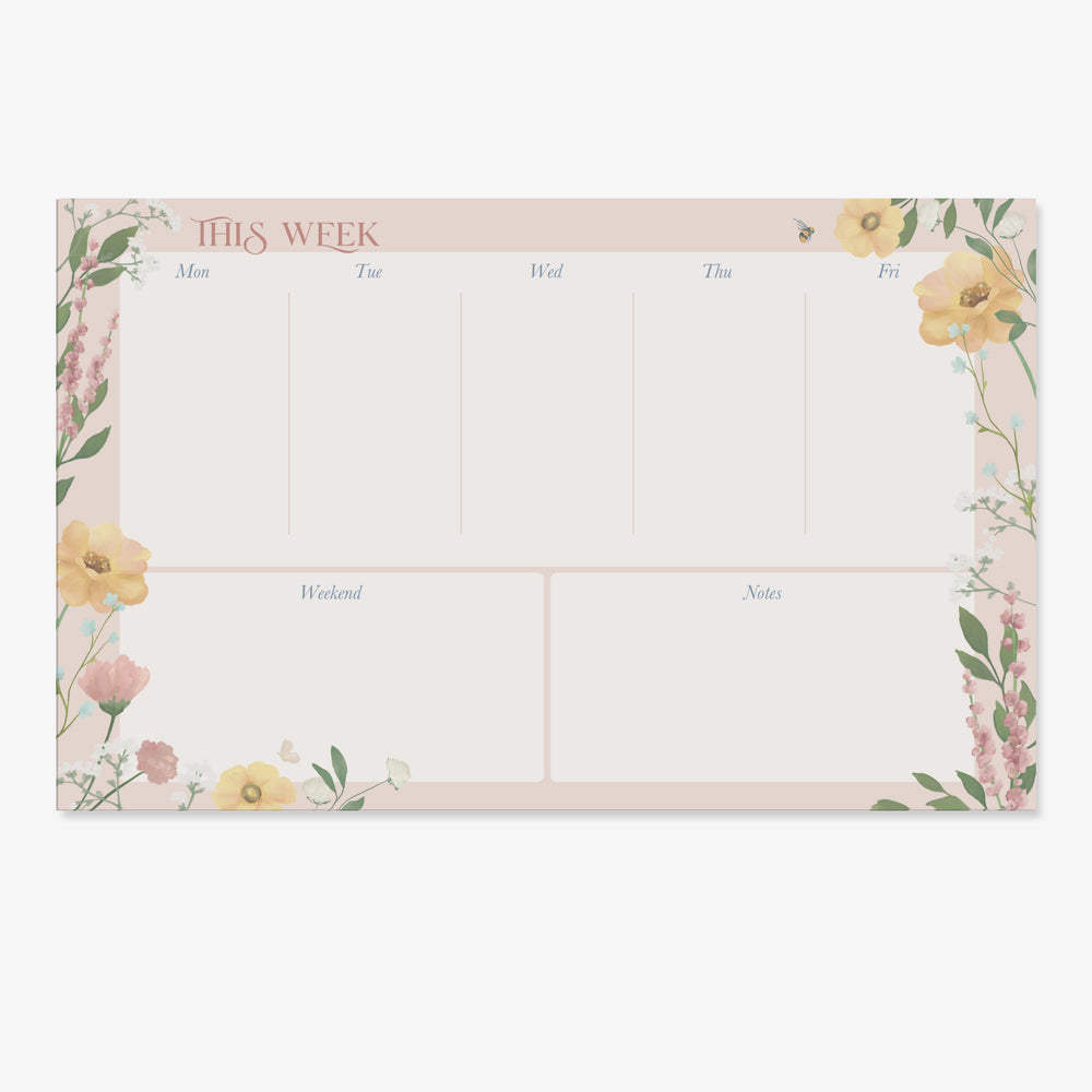 Wild Blossom Weekly Planner Notepad